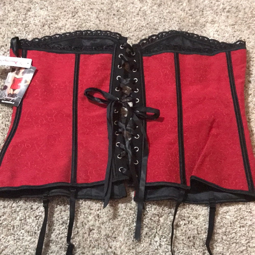 Red and Black reversible corset